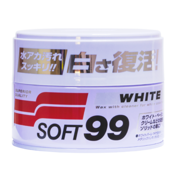 Soft99 White Super Wax - Очищуючий віск для білих автомобілів, 350 g