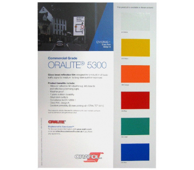 Каталог світловідбиваючих плівок Oralite 5300 Commercial Grade