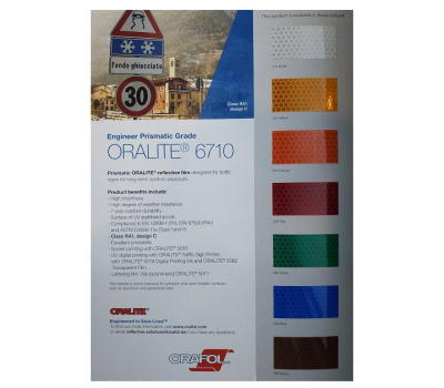 Каталог світловідбиваючих призматичних плівок Oralite 6710 Engineer Prismatic Grade