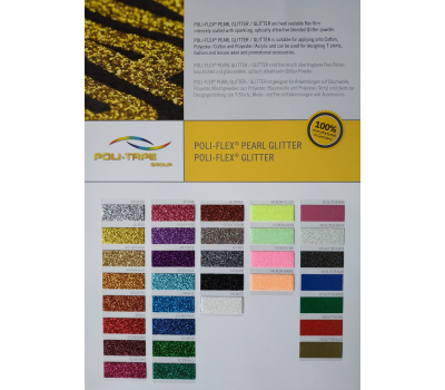 Каталог декоративних плівок для термопереносу Poli-Flex Pearl Glitter / Glitter