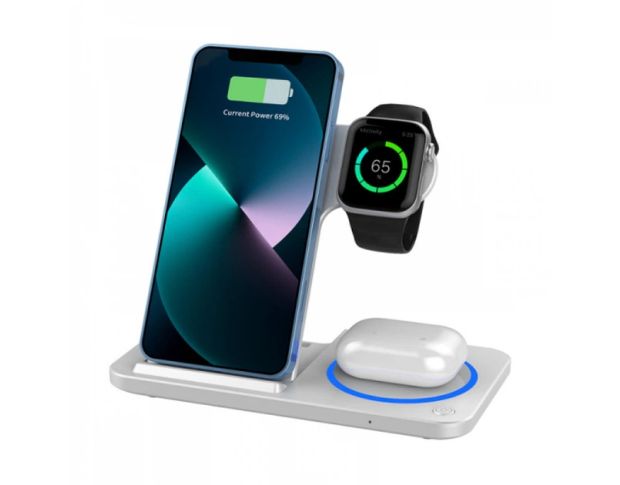 WiWU Wi-W020 Foldable Magnetic Station Wireless Charger 3in1 - Беспроводное зарядное устройство