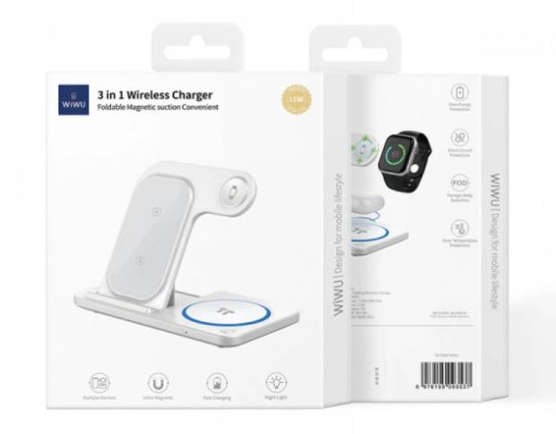 WiWU Wi-W020 Foldable Magnetic Station Wireless Charger 3in1 - Беспроводное зарядное устройство