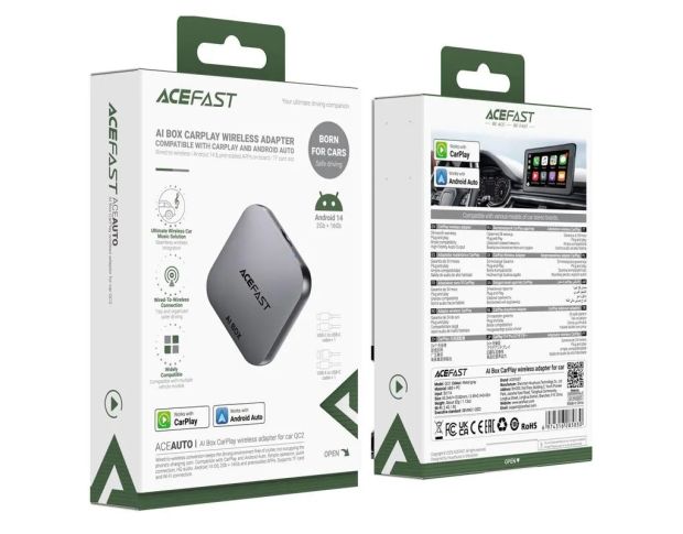 ACEFAST QC2 Wireless Adapter for Car Grey - Автомобільний бездротовий адаптер
