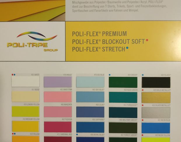Каталог поліуретанових плівок для термопереносу Poli-Flex