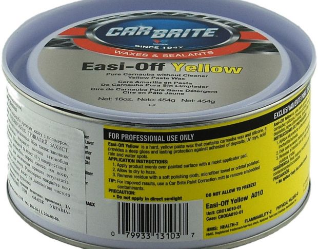 Car Brite Easi-Off Yellow Past Wax 454 g