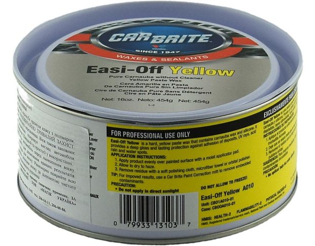Car Brite Easi-Off Yellow Past Wax 454 g