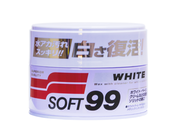 Soft99 White Super Wax - Очищуючий віск для білих автомобілів, 350 g