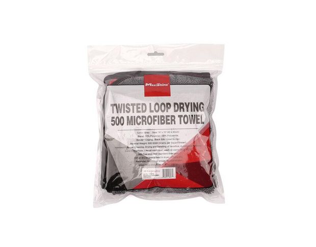 MaxShine Twisted Loop Microfiber Towel - Мікрофібровий рушник з оверлоком, сірий 40 х 40 cm