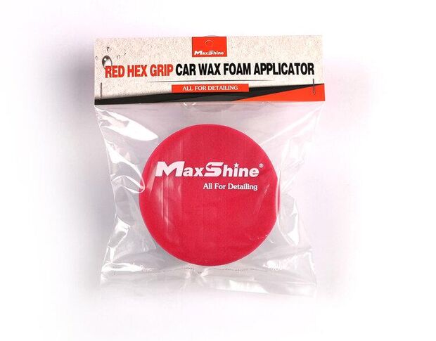 MaxShine Red Hex Grip Car Wax Foam Applicator - Аплікатор для нанесення восків 10.5 х 6 cm