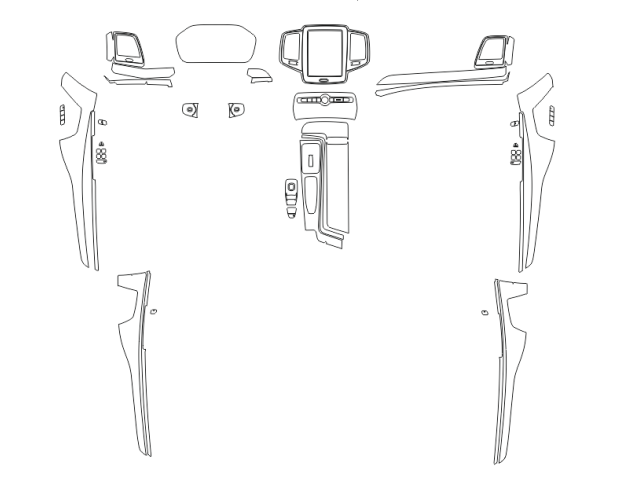 Комплект викрійок для салону VOLVO XC90 2015 (повна комплектація)