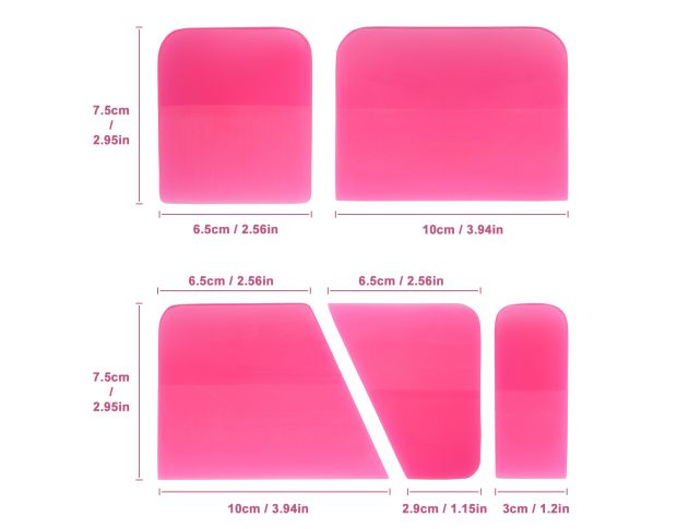 Foshio Pink PPF Squeegee Set - Набір вигонок для плівки м'яких