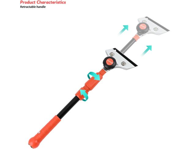 FOSHIO Extendable Cleaning Scraper - Скребок на выдвижной ручке 40-58 cm