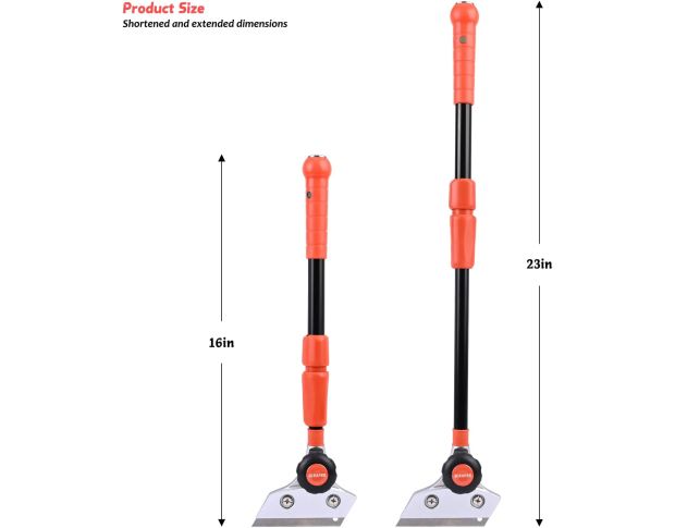 FOSHIO Extendable Cleaning Scraper - Скребок на выдвижной ручке 40-58 cm