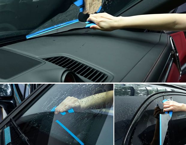 FOSHIO Magnetic Tint Squeegee Blue - Стяжка з ручкою для згону води 38.6 cm