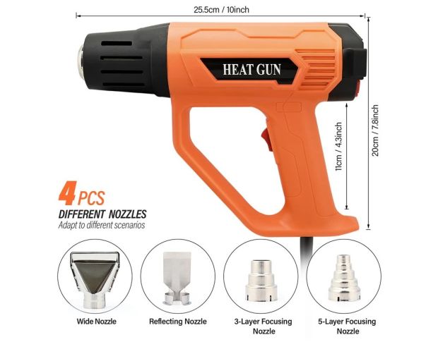 FOSHIO 2000W Heat Gun - Фен с цифровым дисплеем и контролем температуры